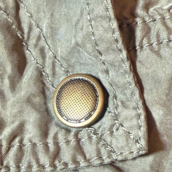 Marrakech Anthropologie‎ Draped Cupro olive green jacket medium crop high neck - Picture 11 of 12